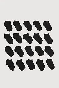 Boys Low Cut Socks Size 20 Pack Size 11-4, Black