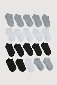 Boys Low Cut Socks Size 20 Pack Size 4-10, Multi