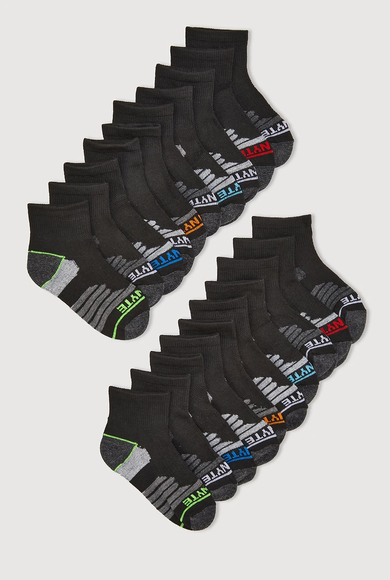 Toddler Boys Quarter Socks 20 Pack