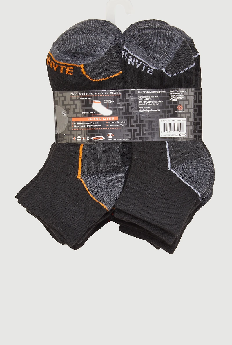 Boys Contrast Trim Quarter Socks 20 Pack