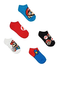 Boys Super Mario Socks 5 Pack, Multi