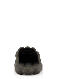 Womens Girls Solid Bubble Slides, Black, Size 13