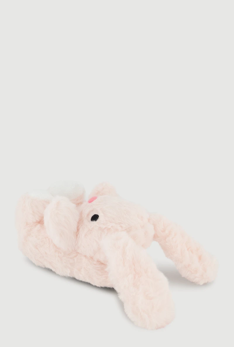 Womens Toddler Girls Faux Fur Bunny Slippers, Pink, Size 7