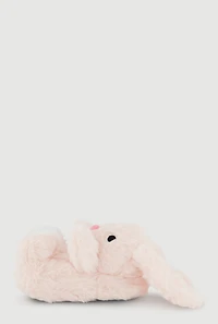 Womens Toddler Girls Faux Fur Bunny Slippers, Pink, Size 9