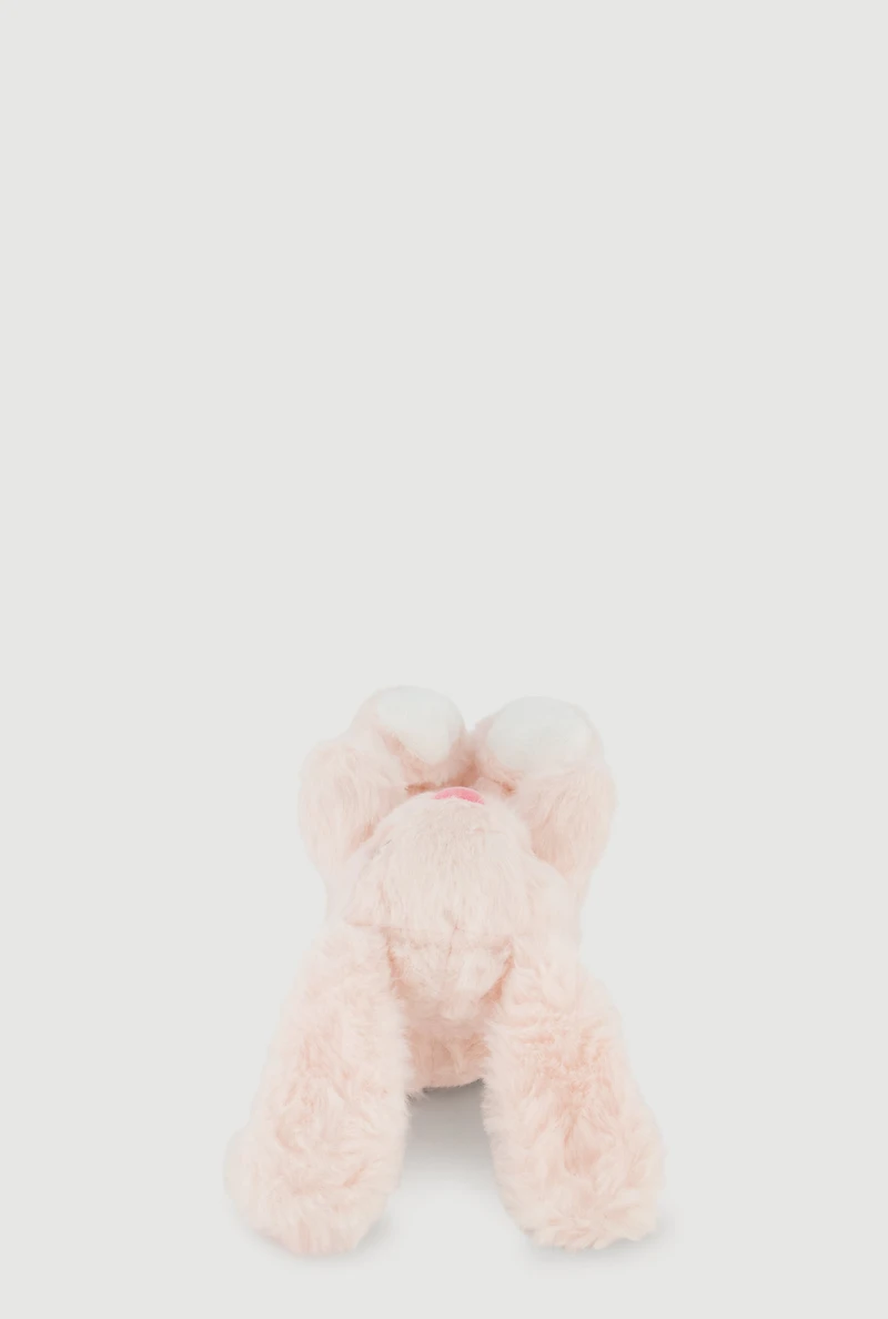 Womens Toddler Girls Faux Fur Bunny Slippers, Pink, Size 7