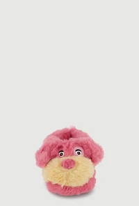 Womens Toddler Girls Faux Fur Dog Slippers, Pink, Size 9