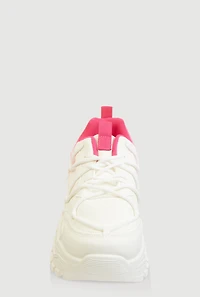 Womens Girls Ombre Chunky Sneakers, Pink,