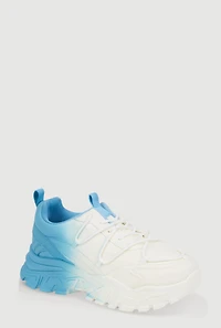 Womens Girls Ombre Chunky Sneakers, Blue, Size 1