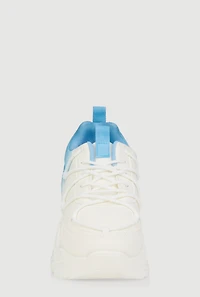 Womens Girls Ombre Chunky Sneakers, Blue, Size 2