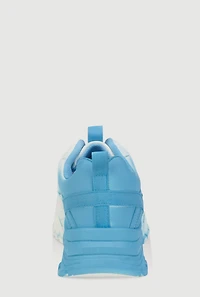 Womens Girls Ombre Chunky Sneakers, Blue, Size 2