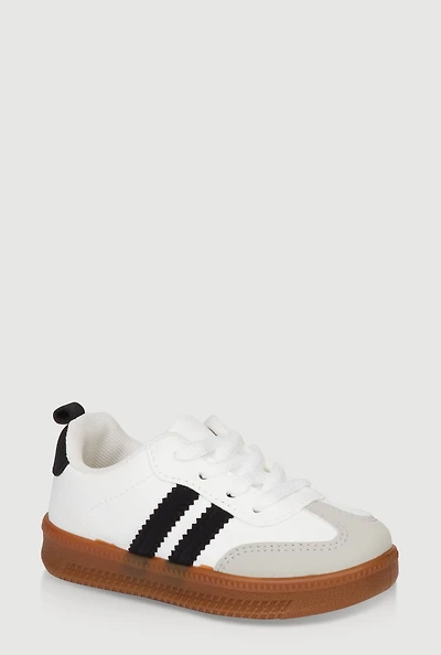 Toddlers Contrast Stripe Lace Up Sneakers