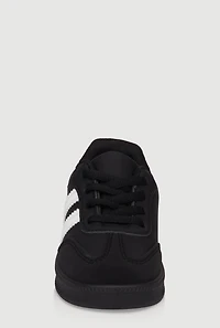 Womens Toddlers Contrast Stripe Lace Up Sneakers, Black, Size 8