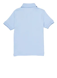 French Toast Girls 4-6x Interlock Short Sleeve Polo Top, Blue, Size 6-6X