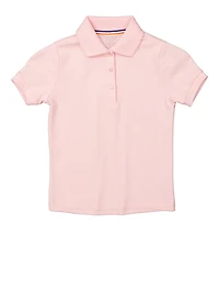 French Toast Girls 4-6x Picot Collar Polo Top, Pink, Size 6-6X