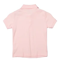 French Toast Girls 4-6x Picot Collar Polo Top, Pink, Size 6-6X