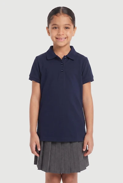 French Toast Girls 4-6x Short Sleeve Picot Polo