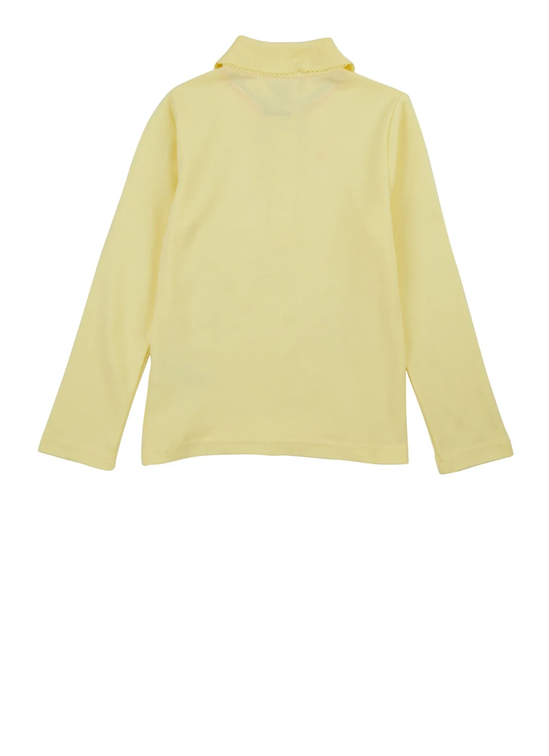 French Toast Girls 4-6x Long Sleeve Polo Shirt, Yellow, Size 6-6X