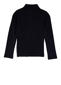 French Toast Girls 4-6x Solid Long Sleeve Interlock Polo, Blue,