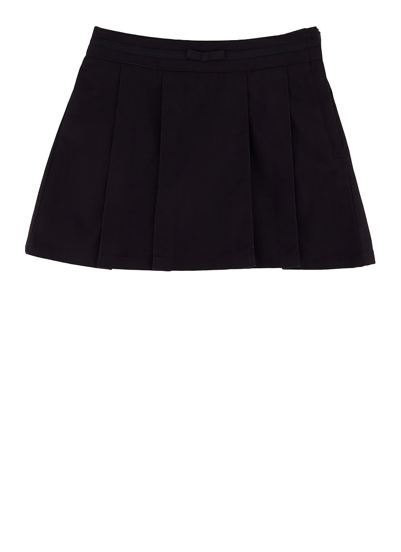 French Toast Girls 4-6x Bow Detail Pull On Pleated Skort, Blue, Size 6X