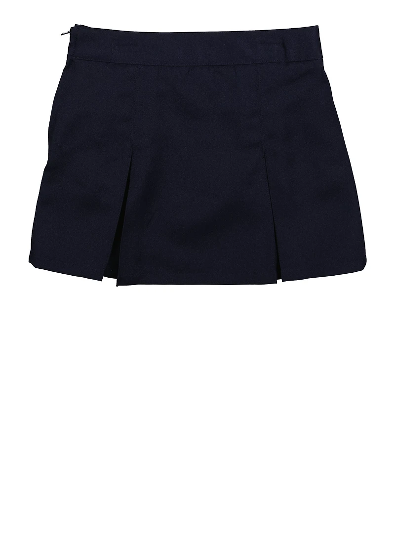French Toast Girls 4-6x Button Detail Kick Pleated Skort, Blue, Size 5