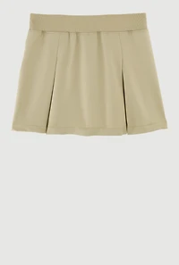 French Toast Girls 4-6x Faux Drawstring Pleated Scooter Skirt, Khaki, Size 6