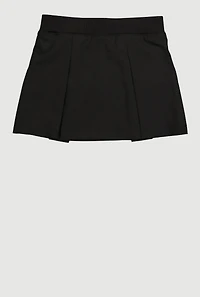 French Toast Girls 4-6x Pleated Faux Drawstring Scooter Skirt, Black, Size 6