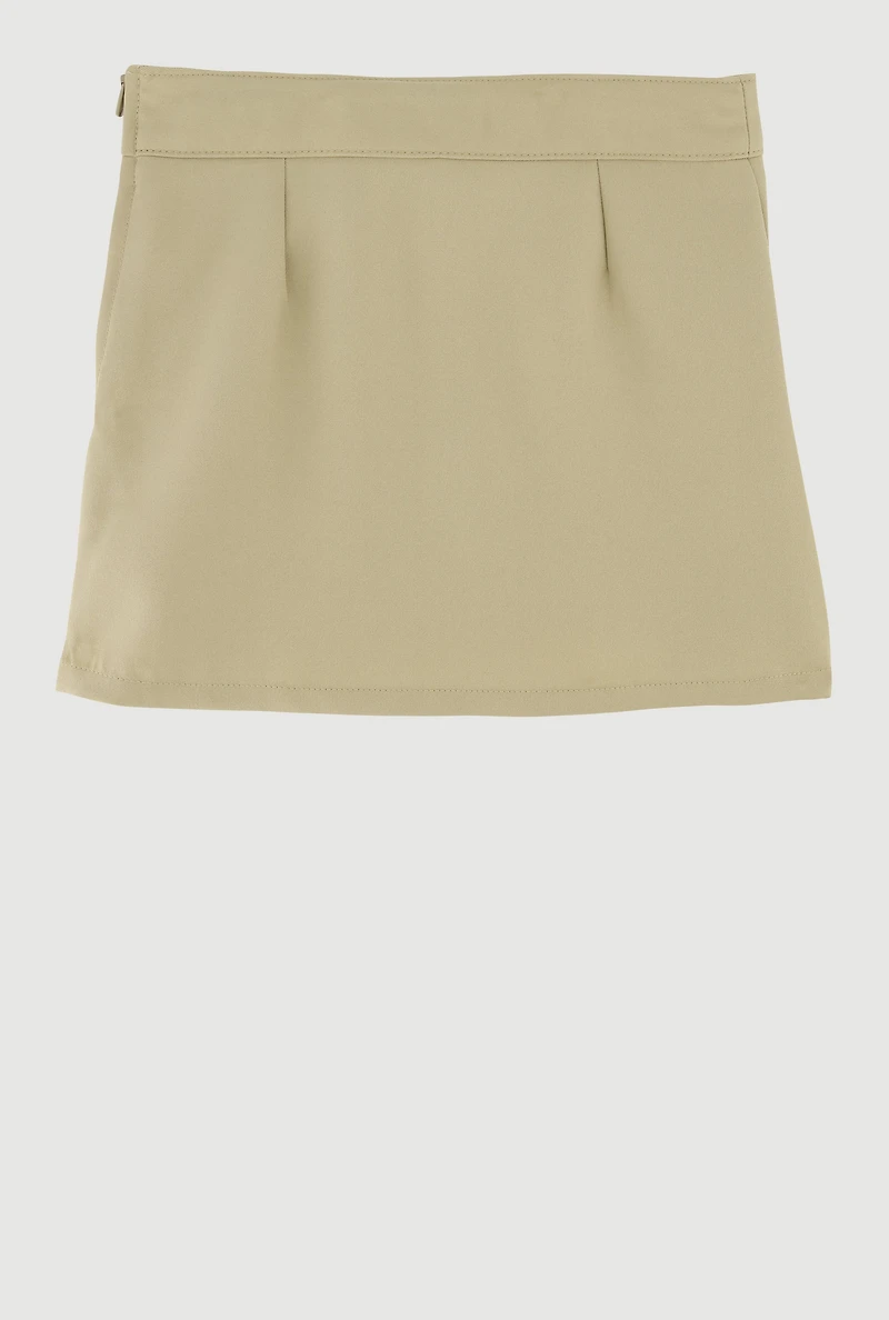 French Toast Girls 4-6x Pleated Scooter Skirt, Khaki,
