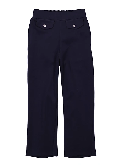 French Toast Girls 4-6x Rhinestone Faux Pocket Straight Leg Pants, Blue, Size 6-6X