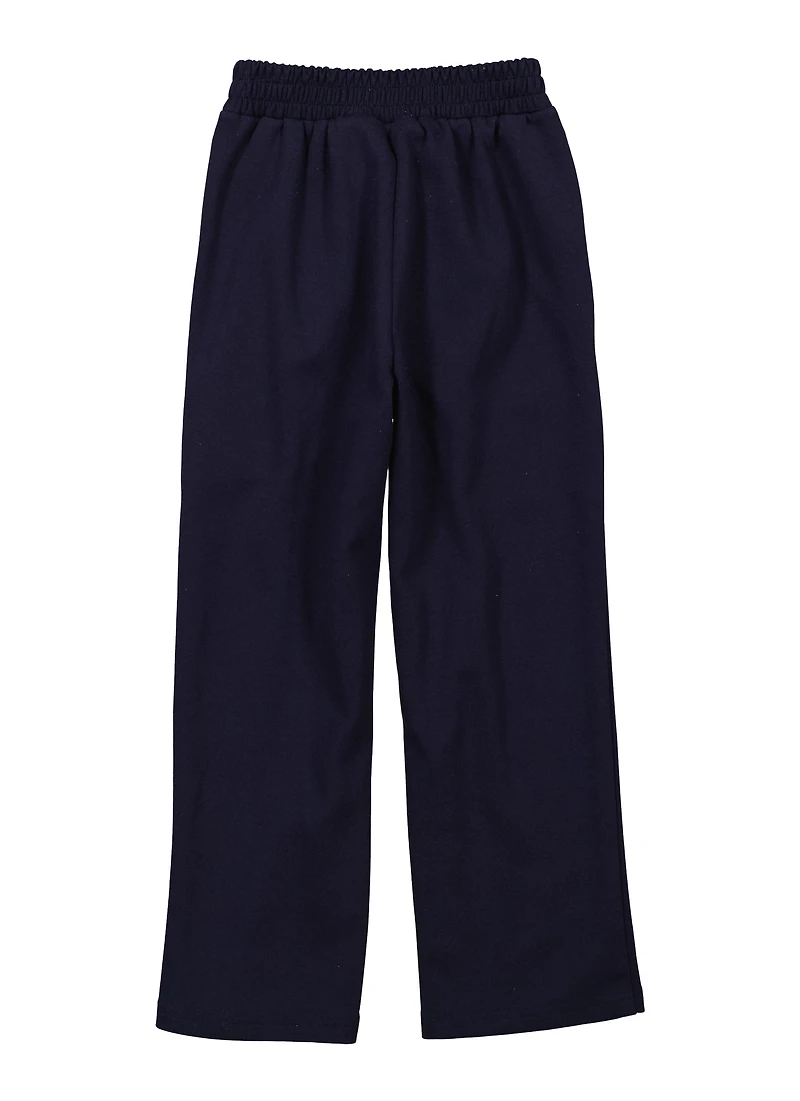 French Toast Girls 4-6x Rhinestone Faux Pocket Straight Leg Pants, Blue, Size 6-6X