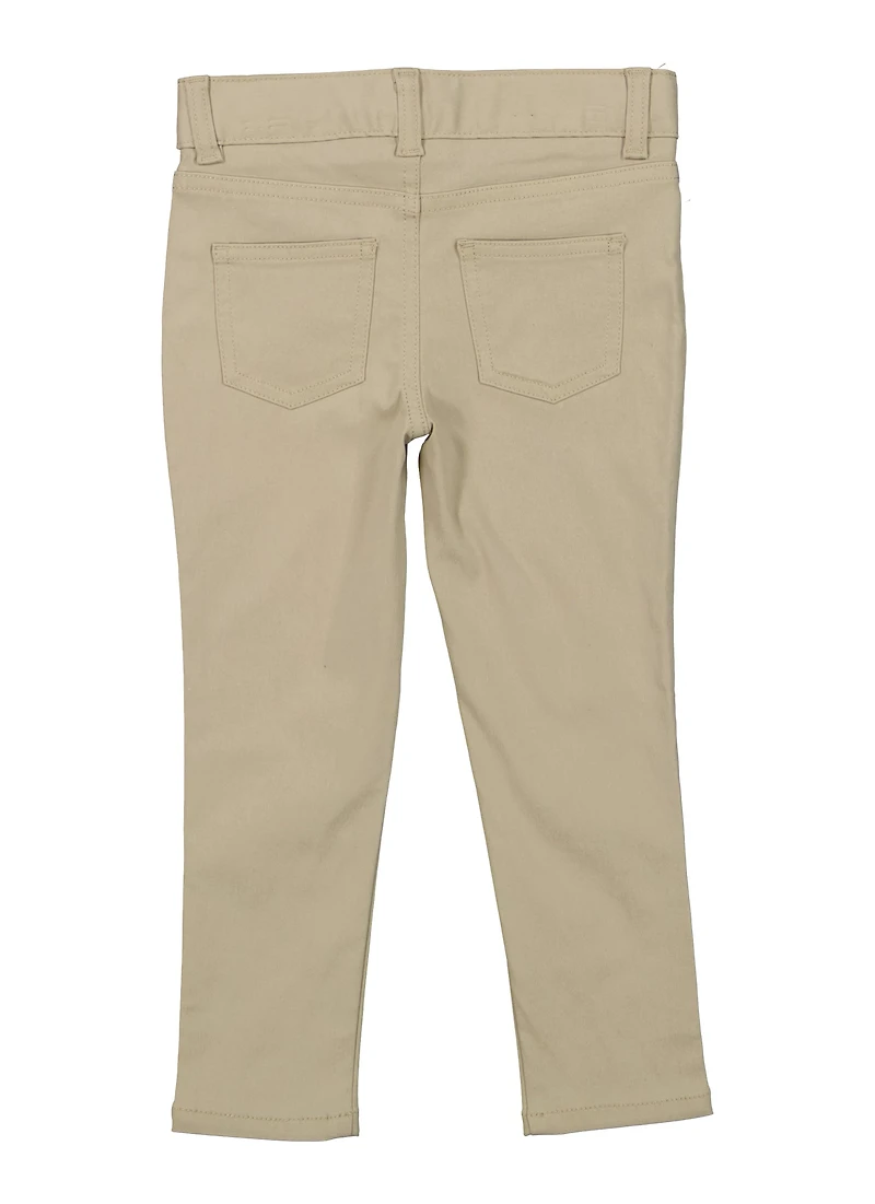French Toast Girls 4-6x Stretch Skinny Leg Pants, Khaki, Size 6X