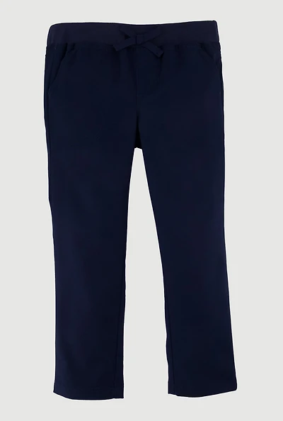 French Toast Girls 4-6x Mid Rise Stretchy Uniform Pants, Blue, Size 6