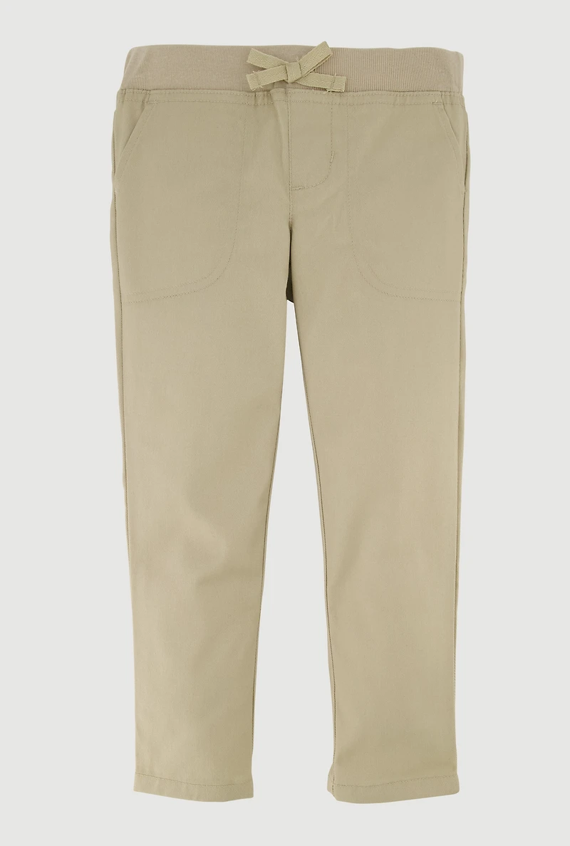 French Toast Girls 4-6x Slim Straight Leg Khaki Pants, Khaki, Size 4