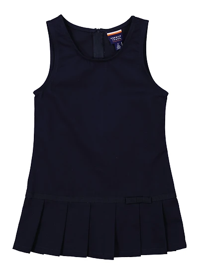 French Toast Girls 4-6x Ribbon Bow Detail Pleated Jumper, Blue, Size 6X