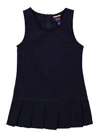 French Toast Girls 4-6x Ribbon Bow Detail Pleated Jumper, Blue,