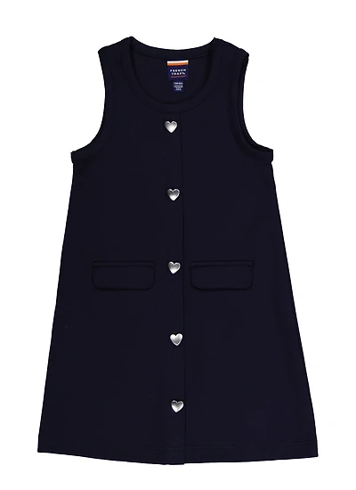 French Toast Girls 4-6x Heart Button Front Jumper