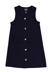 French Toast Girls 4-6x Heart Button Front Jumper