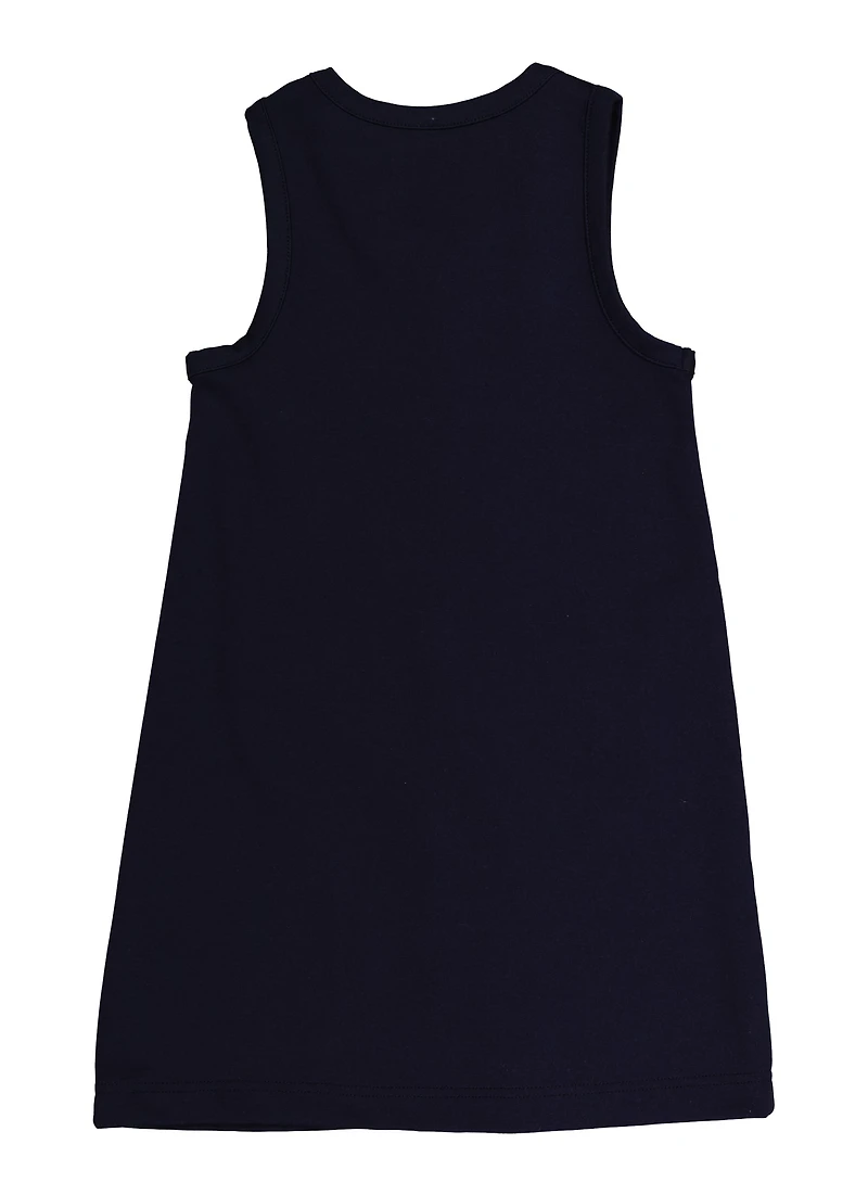 French Toast Girls 4-6x Heart Button Front Jumper, Blue, Size 4-5