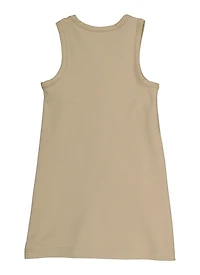French Toast Girls 4-6x Heart Faux Button Front Jumper, Beige, Size 6-6X
