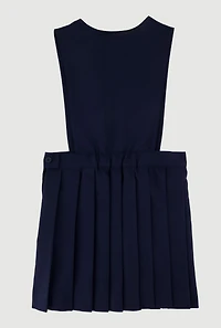 French Toast Girls 4-6x Pleated Sleeveless V-Neck Jumper, Blue, Size 6