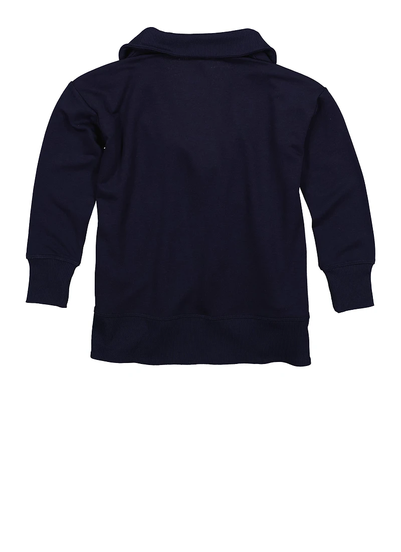 French Toast Girls 4-6x Pocket Cardigan, Blue, Size 4-5