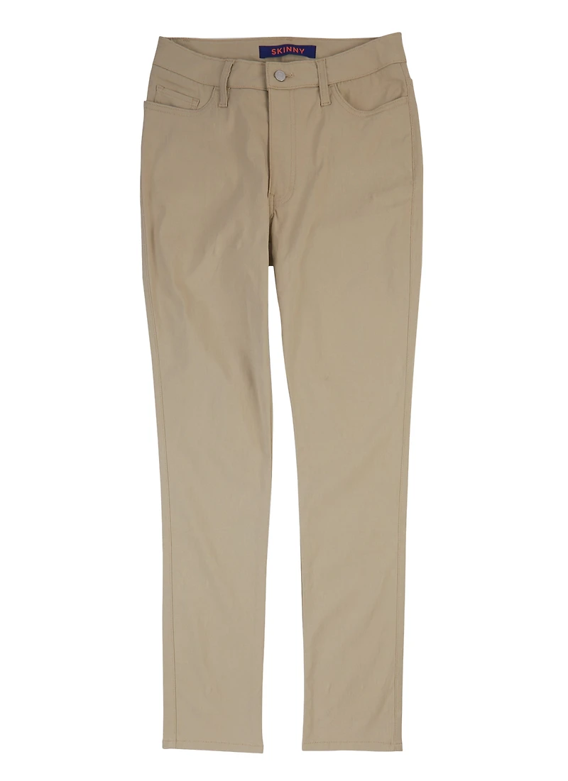 French Toast Junior Girls Stretch Skinny Leg Khaki Pants, Khaki, Size 4