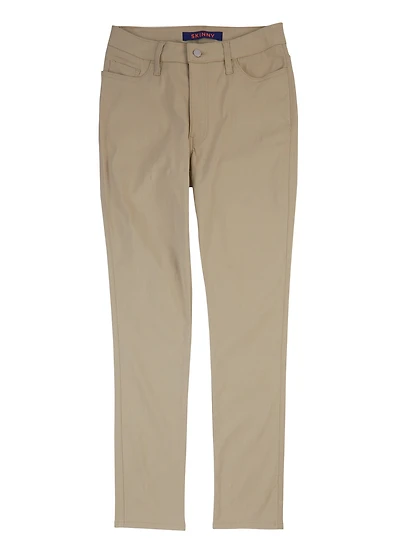 French Toast Junior Girls Stretch Skinny Leg Khaki Pants, Khaki, Size 4