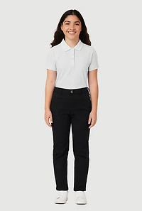 French Toast Junior Twill Straight Leg Uniform Pants, Black, Size 14