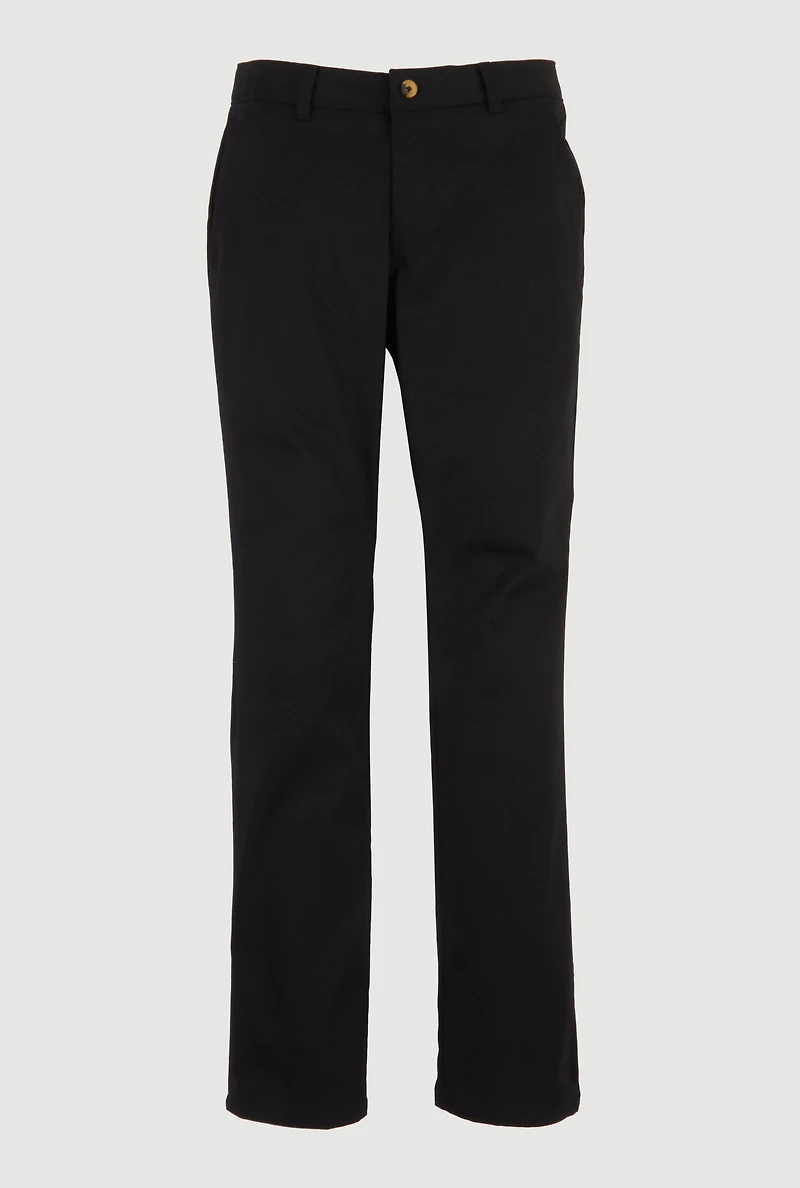 French Toast Junior Twill Straight Leg Uniform Pants, Black,
