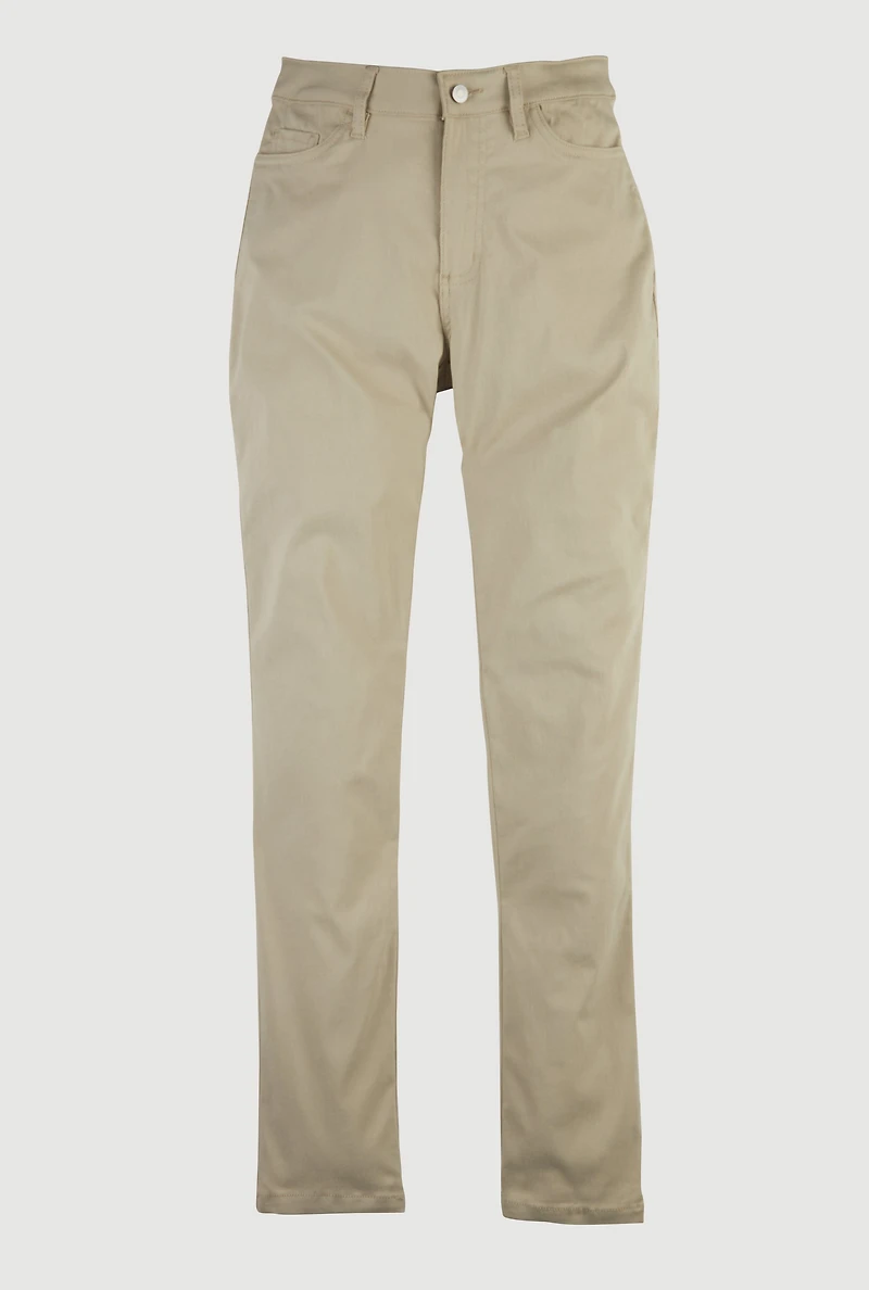 French Toast Junior 5 Pocket Stretch Uniform Pants, Khaki, Size 6