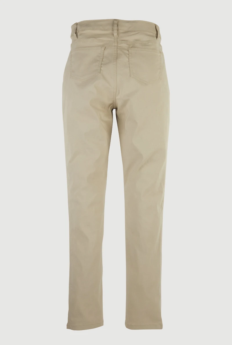 French Toast Junior 5 Pocket Stretch Uniform Pants, Khaki,