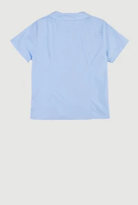 French Toast Girls 7-14 Peter Pan Collar Button Front Shirt, Blue, Size 8