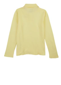 French Toast Girls 7-14 Picot Collar Long Sleeve Polo, Yellow, Size 7-8