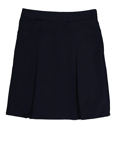 French Toast Girls 7-14 Pleated Skirt, Blue,