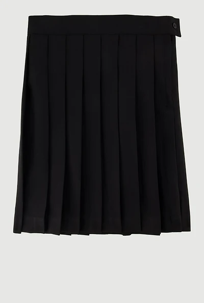 French Toast Girls 7-14 Pleated Midi Skirt with Zippers, Black, Size 10